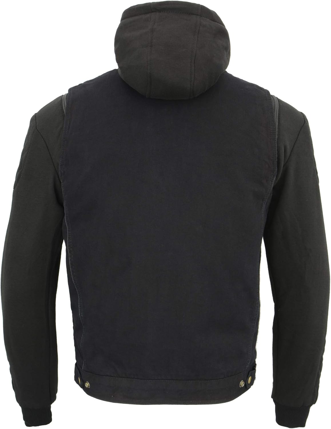 Milwaukee Leather MDM3020 Men's Black Denim '5-in-1' Club Style Vest with Removable Hoodie