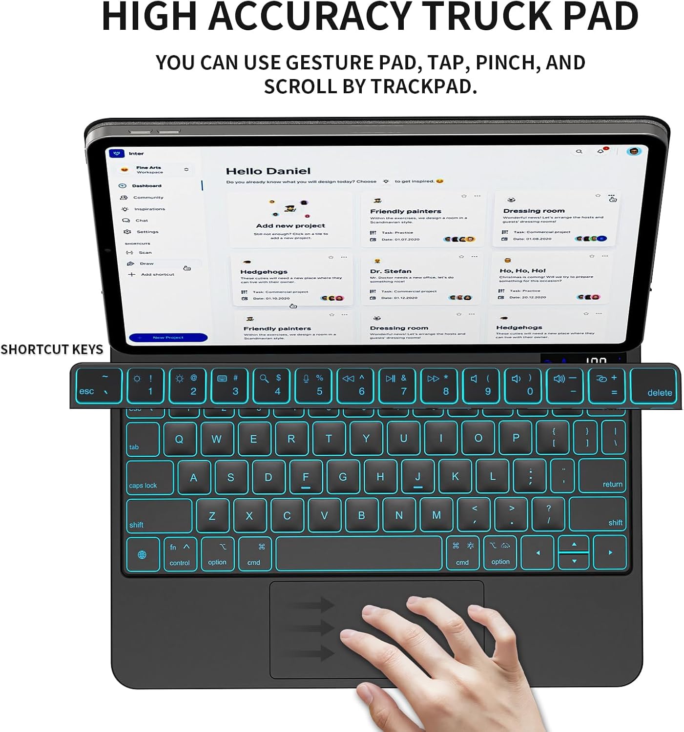 SZAMBIT® Magic Keyboard Para iPad Pro de 12,9 polegadas de 6ª 5ª