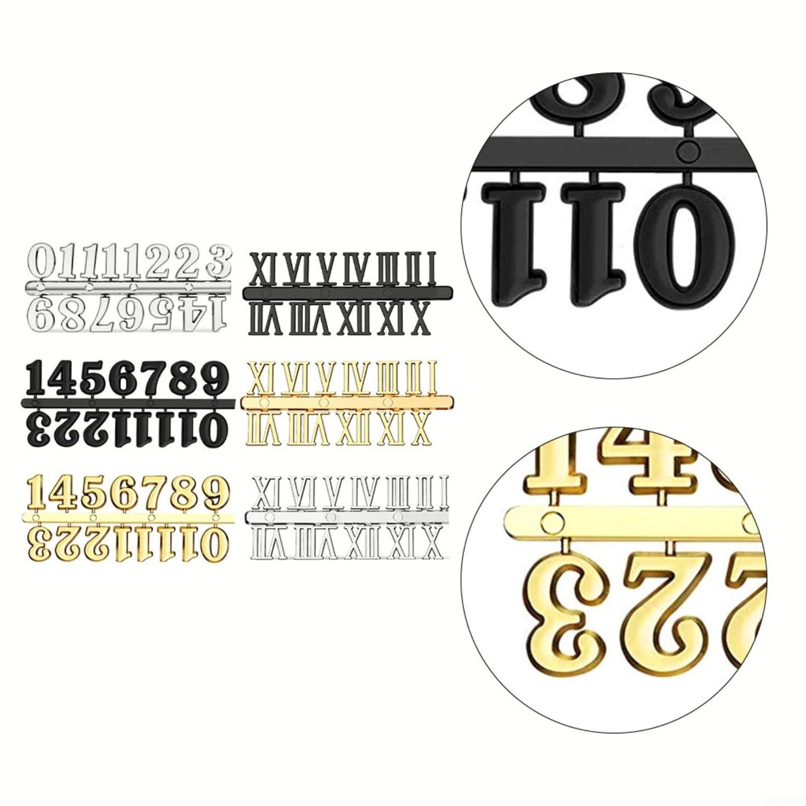 Numeri Per Orologio Da Parete Fai Da Te – Arabi E Romani Neri, Personalizza Il Tuo Orologio Unico