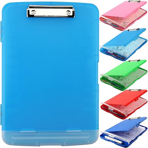 Portapapeles con almacenamiento, portapapeles de enfermería abierto lateral, almacenamiento plegable, portapapeles de plástico con clip de perfil