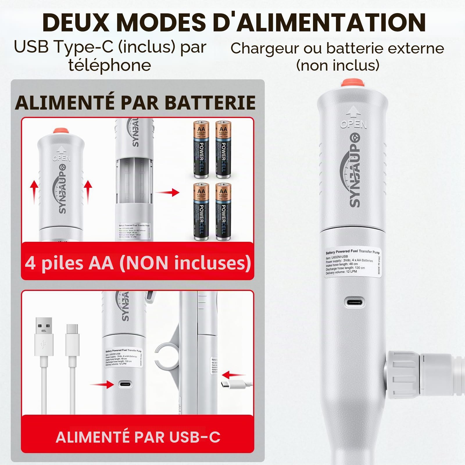 Pompe De Transfert Carburant & Pompe Essence Électrique,12L/min