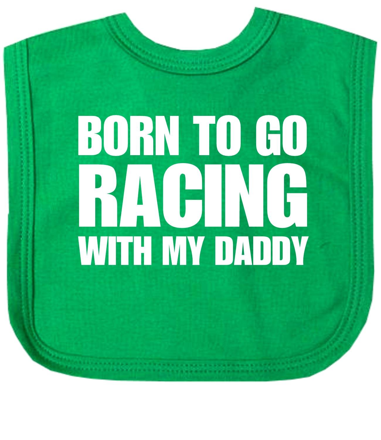 BabyPrem Baby Bib Born to Go Racing With My Daddy Clothes One Size GREEN