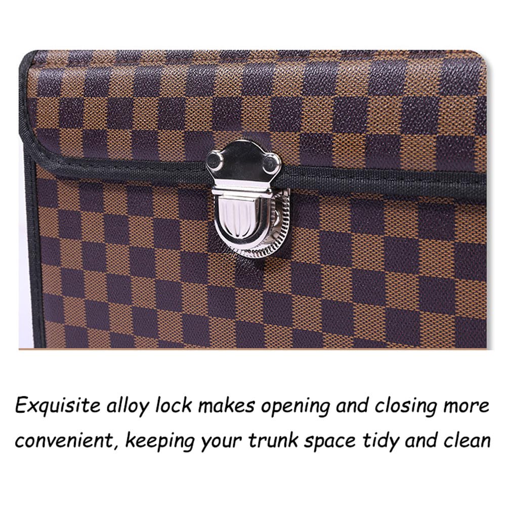 Organizer Bagagliaio Auto, Organizzatore per Auto per Vano di Lusso Auto Organizer Impermeabile Pieghevole Organizzatore di Immagazzinaggio per SUV/Auto/Camion,Fondo Antiscivolo, Coperchio Pieghevole