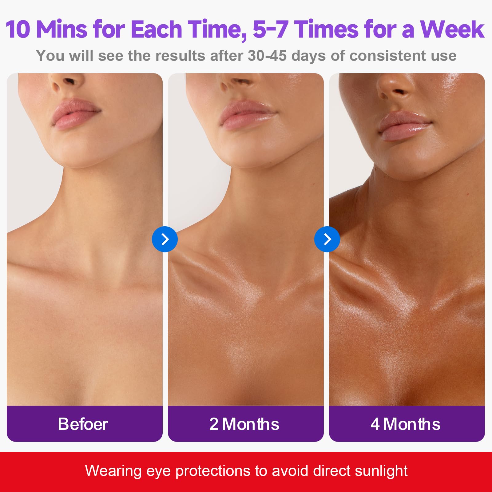 Bräunungslampe Gesichtsbräuner Solarium für Zuhause,3 Lichtköpfe Dreiköpfig Gesichtssolarium für Zuhause Gesicht und Körper mit 144 LEDs Einstellbare Höhe und Winkel Solarien & Bräunungsgeräte,Schwarz