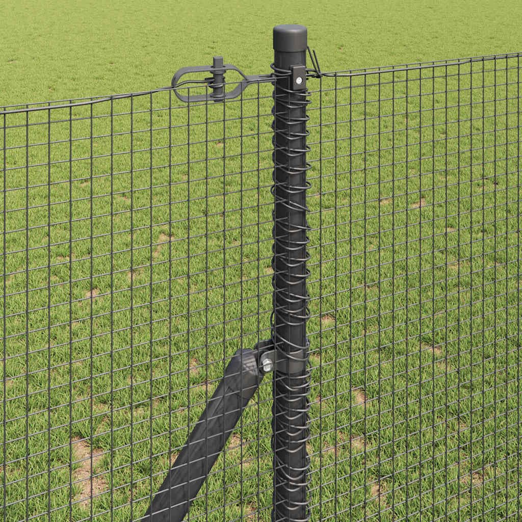 Zestaw stalowych słupków ogrodzeniowych, 25 x 1 m, kolor szary