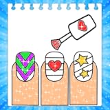 Glitter Coloring Book Nail Art