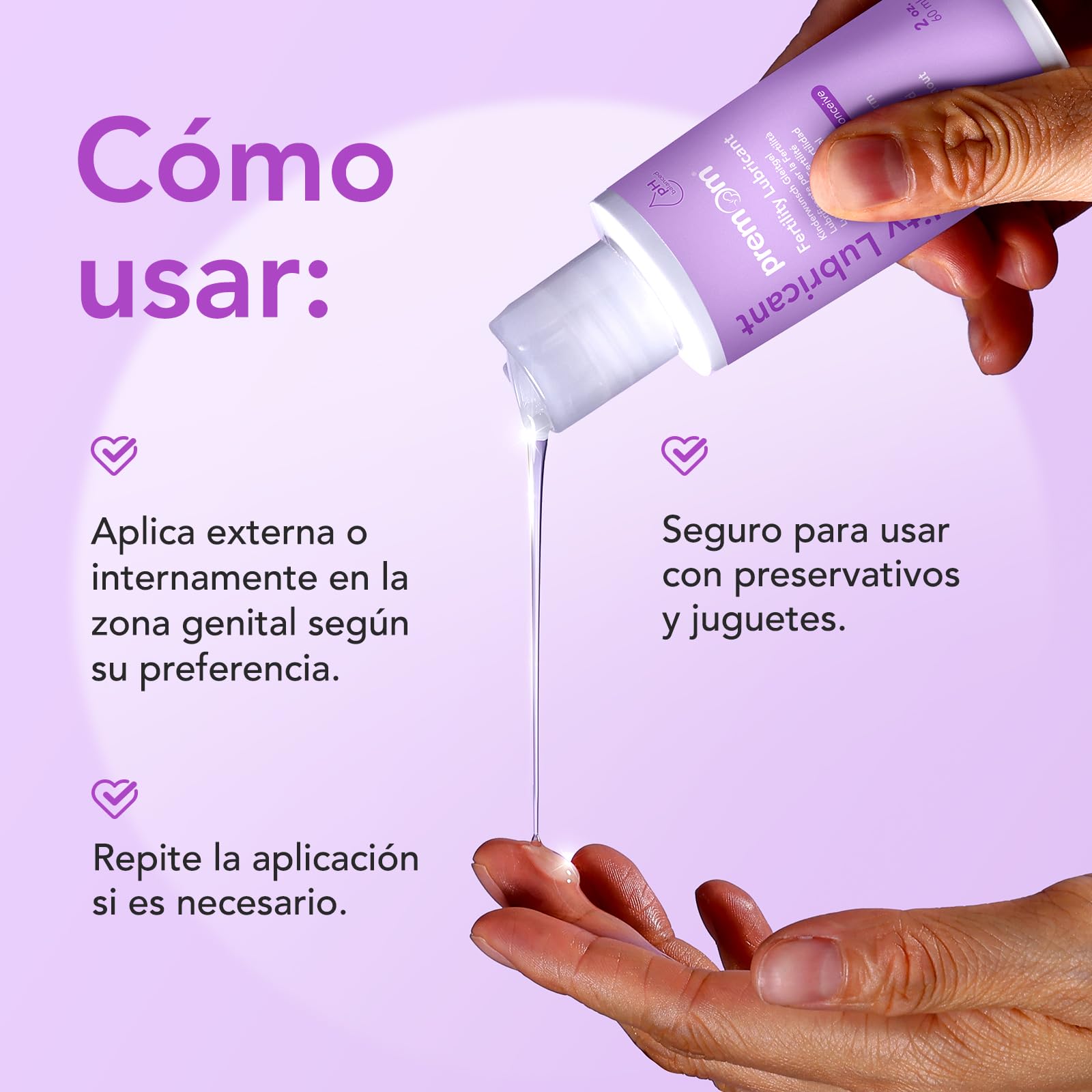 Premom Lubricante de Fertilidad para Embarazo: Gel con pH Equilibrado, Amigable con el Esperma, para Mujeres que Intentan Concebir 60 ml