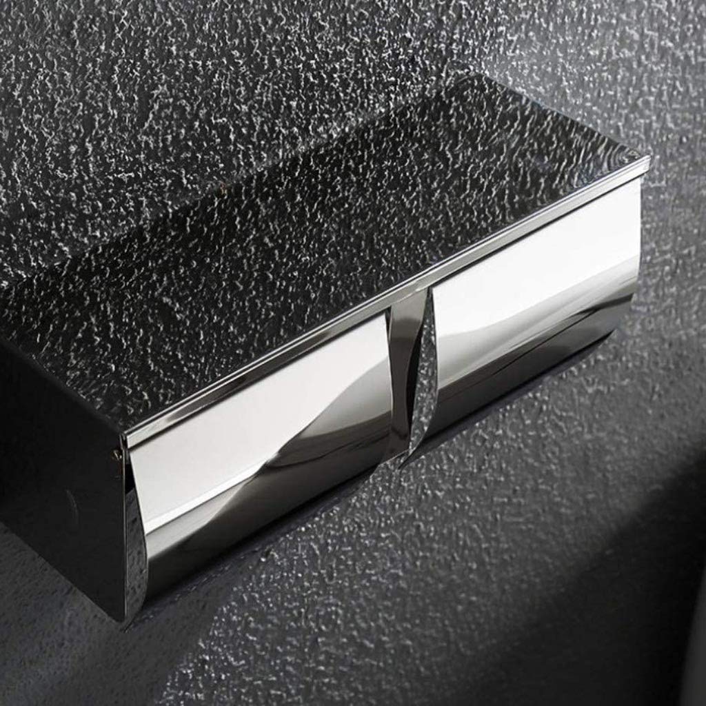 Stały uchwyt na papier toaletowy, Double Toilet Paper Holder Wall Mount Stainless Steel Silver 26.8x10.2x10.2cm