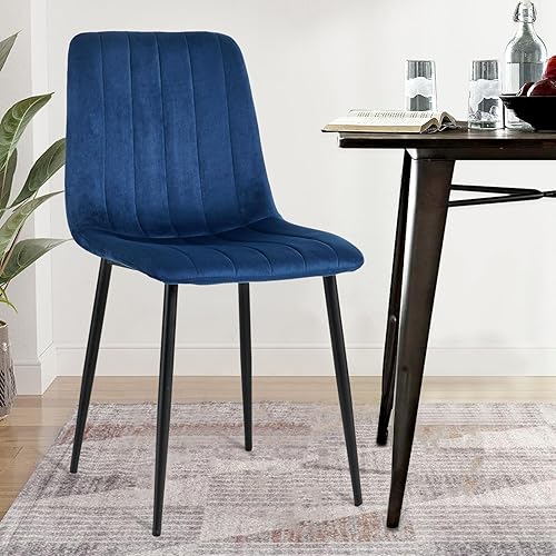 Miniatura 2 de HAIZAO Juego de 4 sillas de comedor, modernas sillas de comedor de cocina, silla de comedor ergonómica de terciopelo, asiento acolchado tapizado y