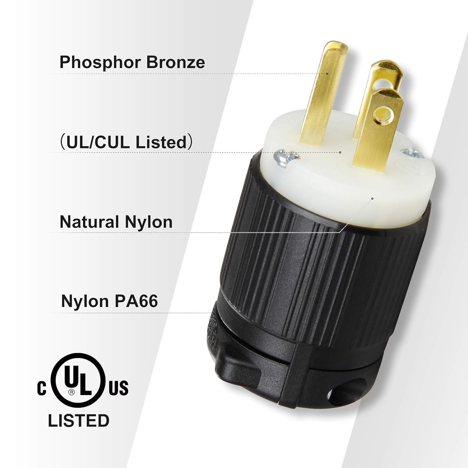 2 Pack Dusk to Dawn Day Night Sensor Photoelectric Switch with 2 Pack NEMA 5-15P Male Electric 3-Prong Plugs, UL Listed
