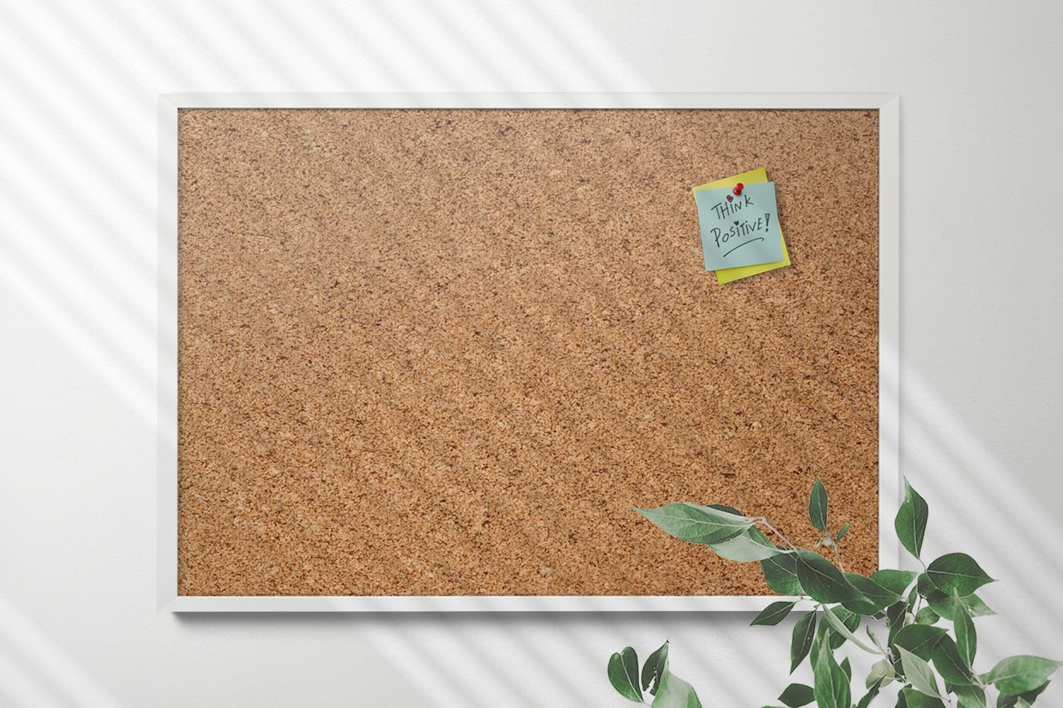 Tulup Bacheca in Sughero 70x50 cm Ideale Per Ufficio, Casa, Scuola Lavagna in Sughero Per la Cucina Per l'organizzazione Memoboard con Puntine In Legno Cornice in Plastica Bianco Costruzione Solida