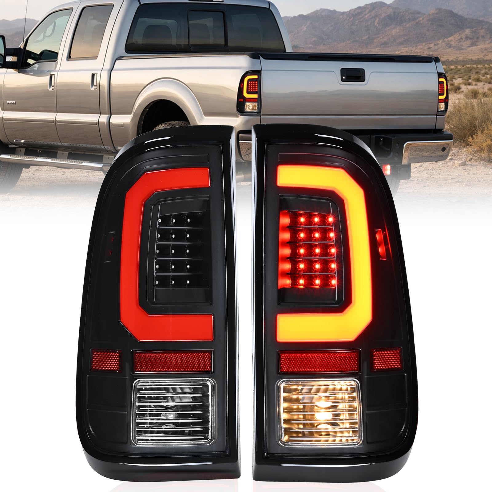 Nilight Taillight Assembly for 2008-2016 Ford F250 F350 F450 Super Duty
