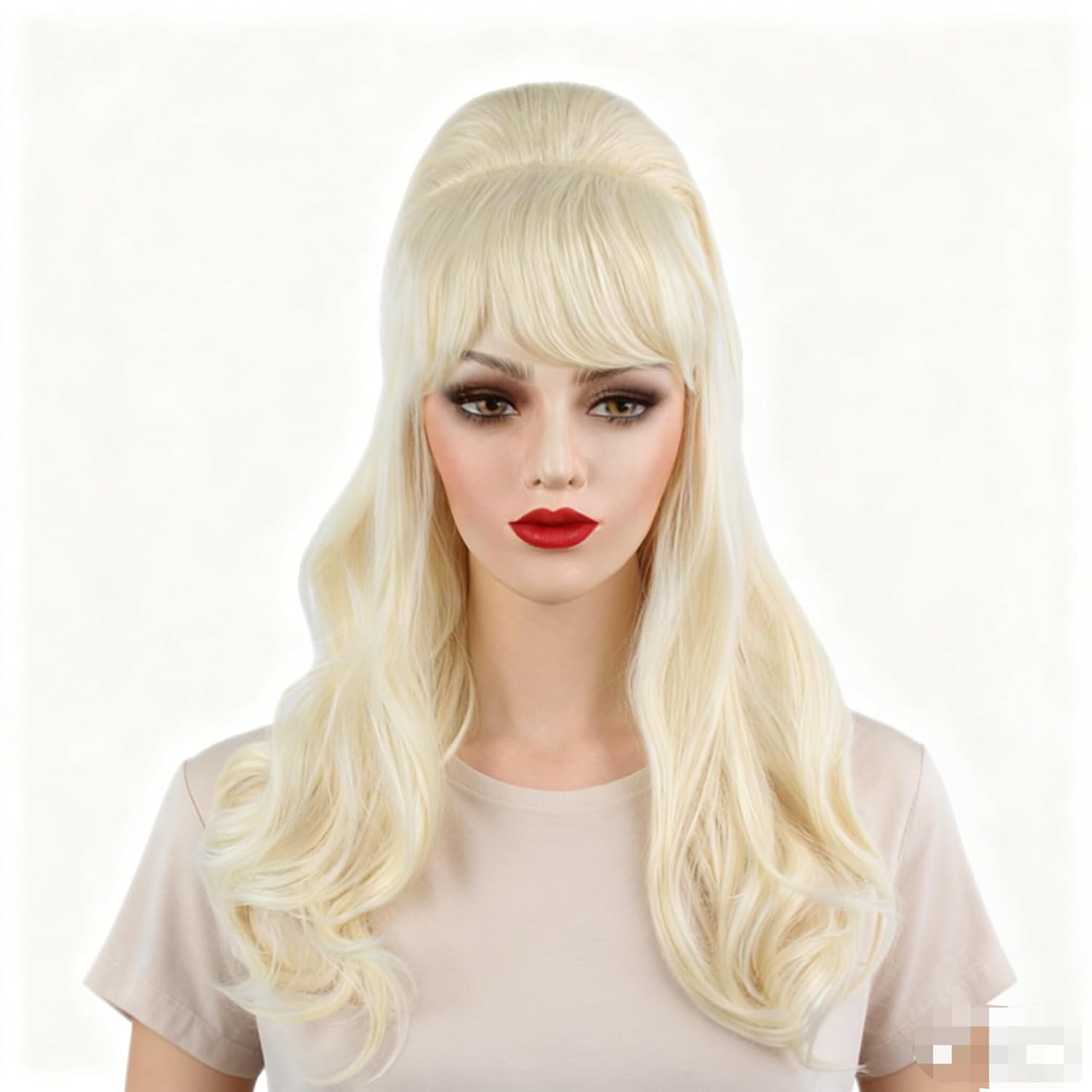 Short Beehive Wigs White Curly Palace Vintage Synthetic Fiber Wig Halloween Costume Party Wig for Women