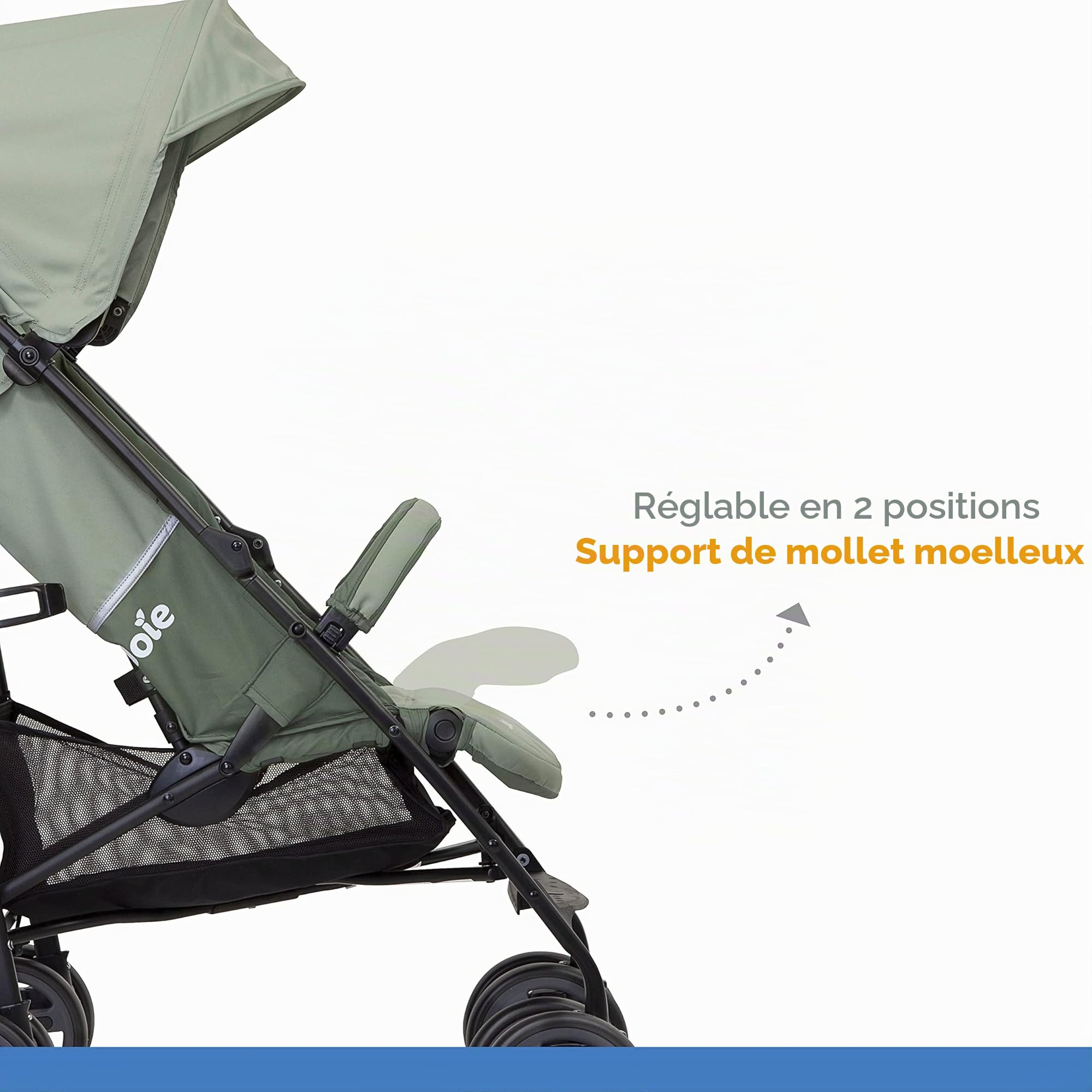 Joie Nitro LX Poussette Canne Légère et Compacte, Poussette Voyage Pliable 7,7 kg, Dossier Inclinable Position Allongée, Suspension Intégrale, Vert Laurier