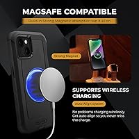 Vista 2 de MOTIVE Funda diseñada para iPhone 15 con clip para cinturón, funda magnética compatible con Magsafe, resistente y protección de grado militar