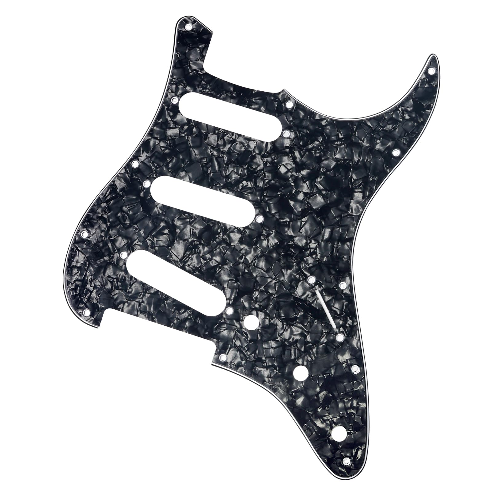 Banworks 4 Ply Strat SSS Pickguard 11-Hole Electric Guitar Pickguard Scratch Plate for USA/Mexican Modern Style Standard Stratocaster ST JT/HB-01 Black Pearl - Image 4