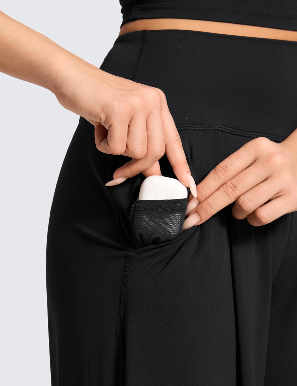 CRZ YOGA Butterluxe Palazzo Pants Pockets 30" - Front Pleated High Waisted Yoga Lounge Casual Wide Leg Buttery Soft - Image 3