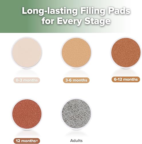 Miniatura 7 de haakaa Recortador de uñas eléctrico para recién nacidos, niños pequeños, adultos, lima de uñas eléctrica para bebés con 6 cabezales de repuesto y