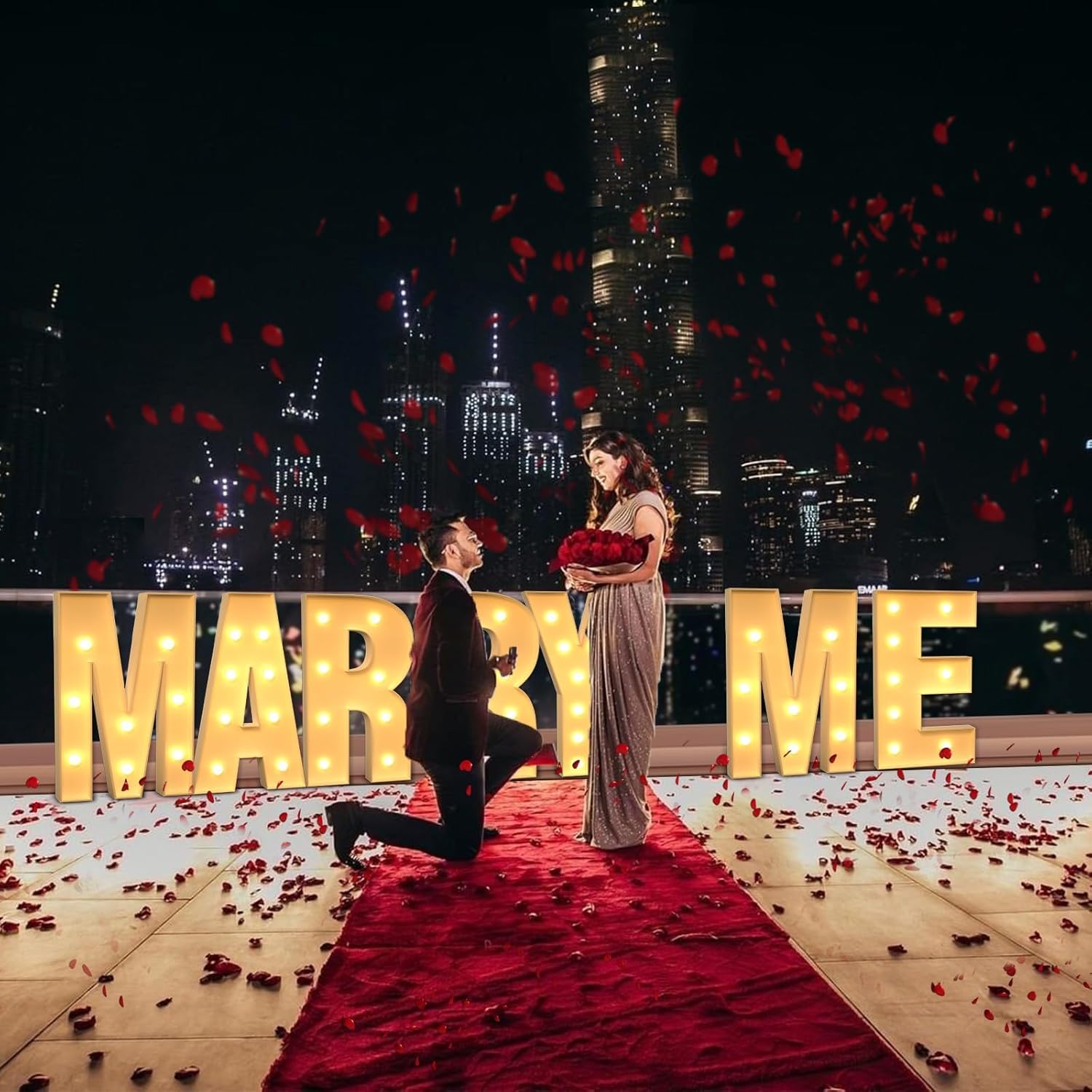 Marquee Letters 4 Feet Tall Large Light Up Letters S Wedding Mr and Mrs Sign Marry Me Engagement Party Decor Yellow Light Birthday Decorations Balloon Arch Kit Foam Sign S - Image 6