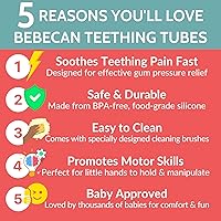 Vista 2 de Teething Sticks for Babies 36+ Months – Super Soft Silicone Teething Aids, Infant Oral Soothing Relief Back Molars, Multicolor 6-Pack