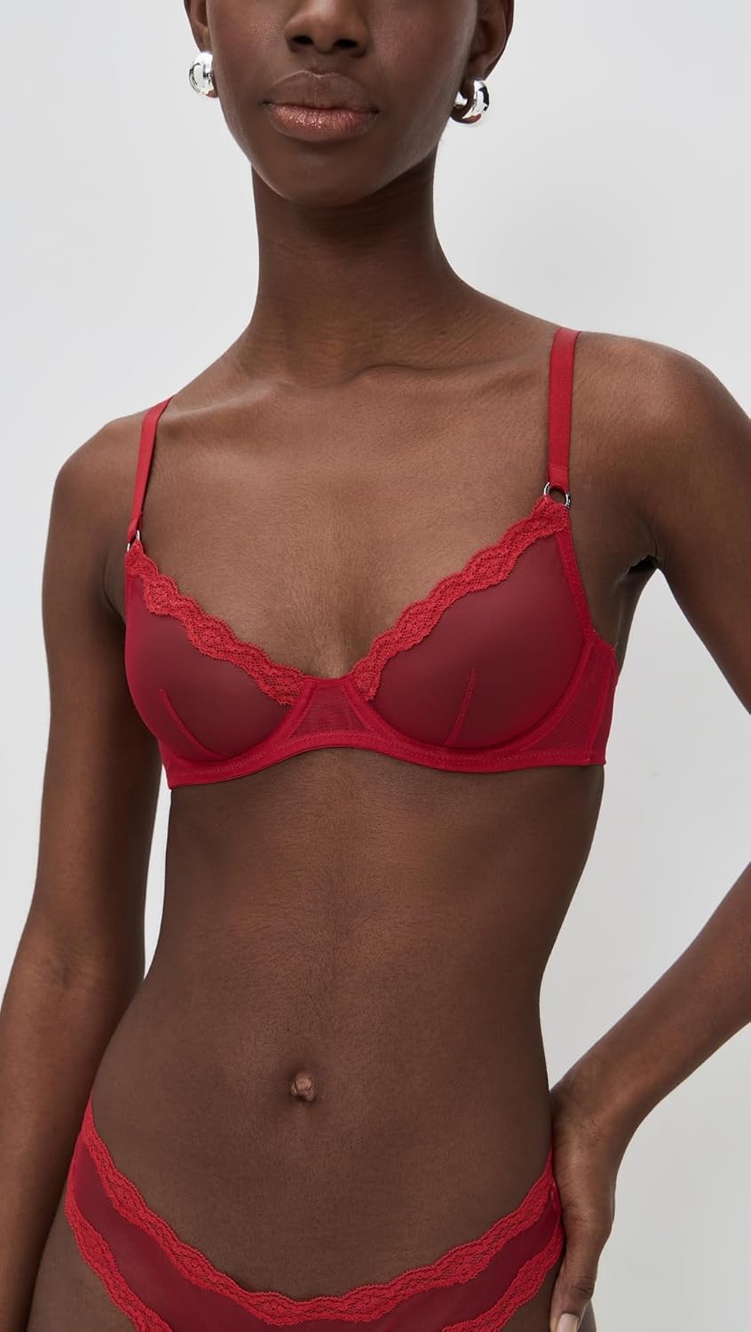 Fleur du Mal Women's Sheer Tulle Demi Bra - Image 2