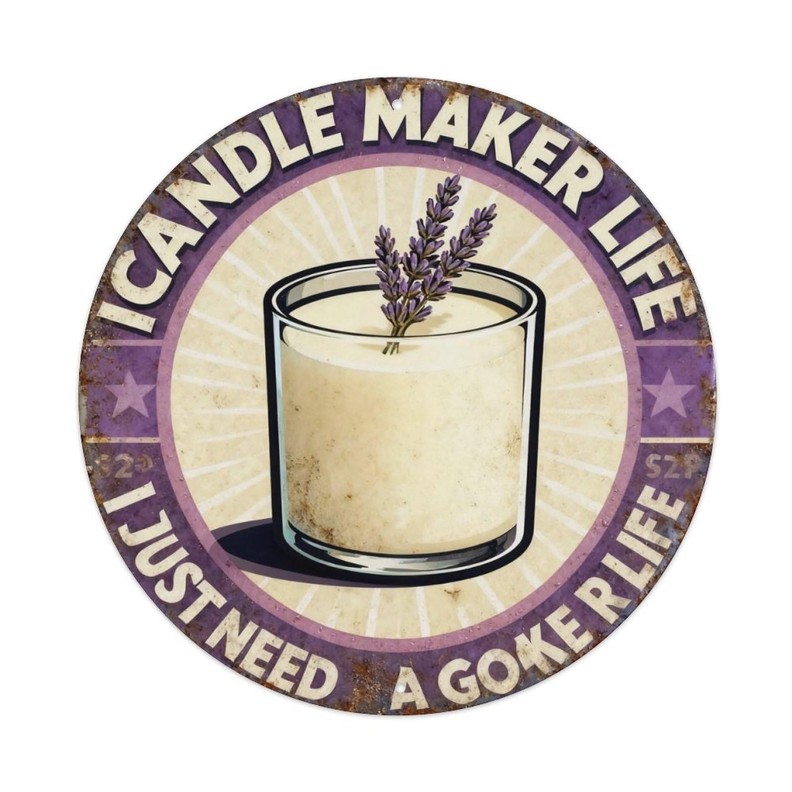 Vintage Candle Maker Life Metal Tin Sign Plaque