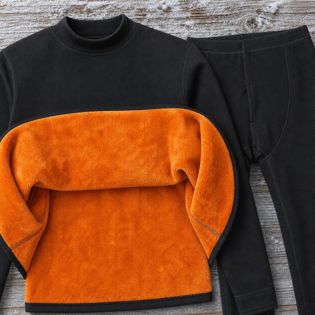 Baoblaze Set Termico Uomo in Poliestere con Strato Interno Morbido per Calore Efficace con Design Girocollo Alto per Uomo Maturo