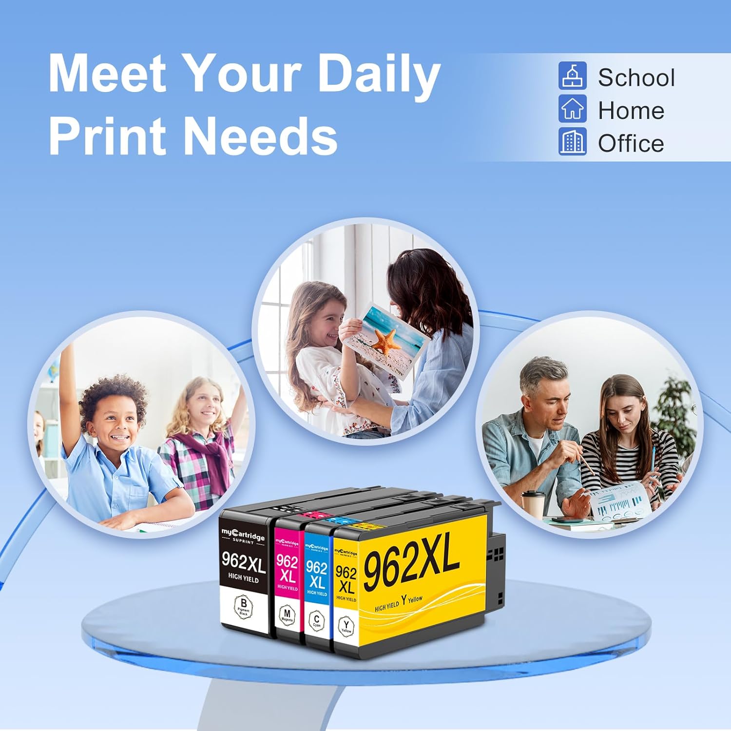 myCartridge SUPRINT 962XL Ink Cartridges for HP High Yield Compatible for 962XL Ink cartridges Work with OfficeJet 9015 9010 9025 9018 9020