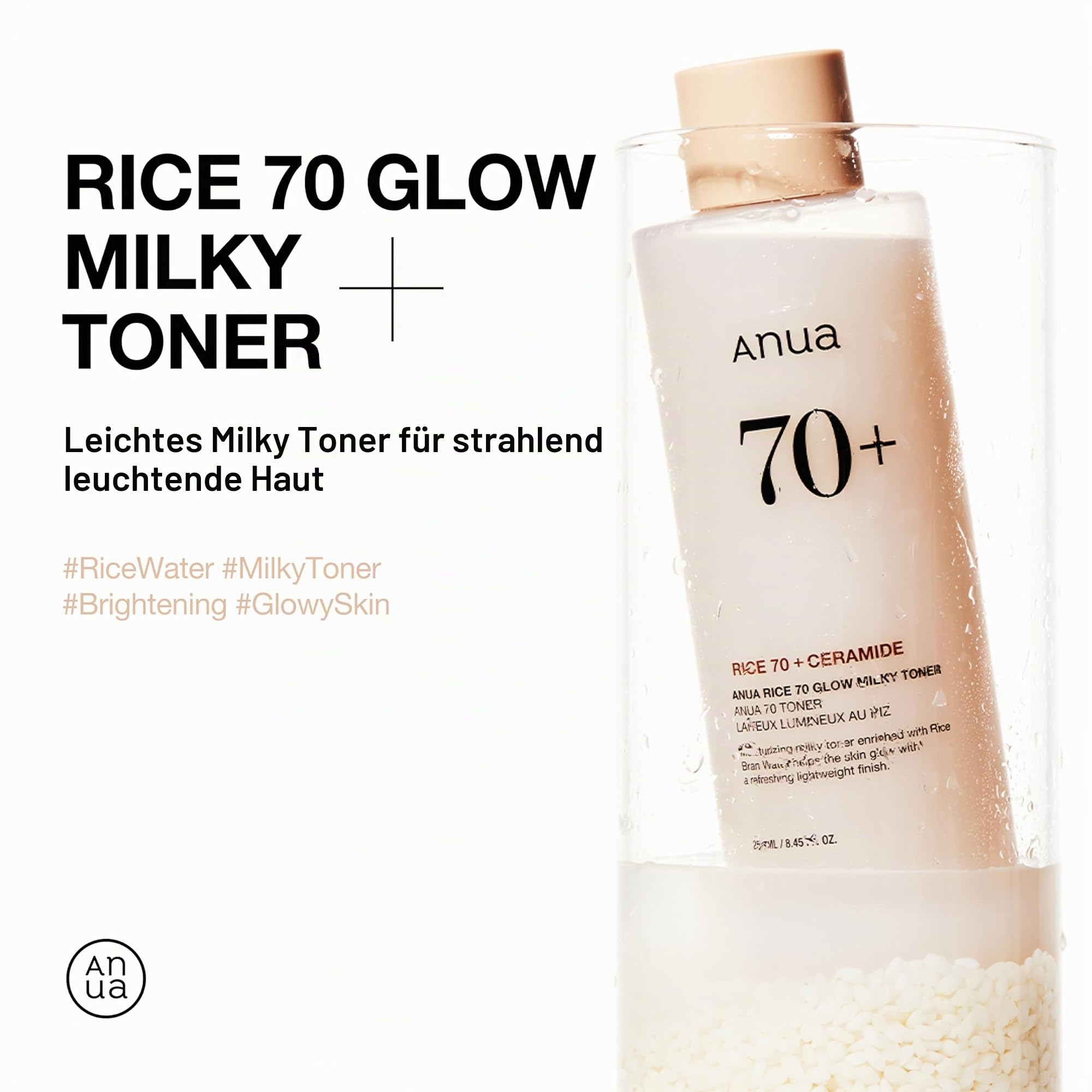 Anua Rice Radiance 3 Step Set : Rice Cleansing Powder & Toner & Mask, for Glass Skin, Korean Skincare