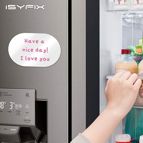 Miniatura 4 de iSYFIX Notas magnéticas de pizarra blanca de borrado en seco, 5.5 x 3.5 pulgadas, paquete de 6, elipse, pizarra blanca decorativa para cocina,