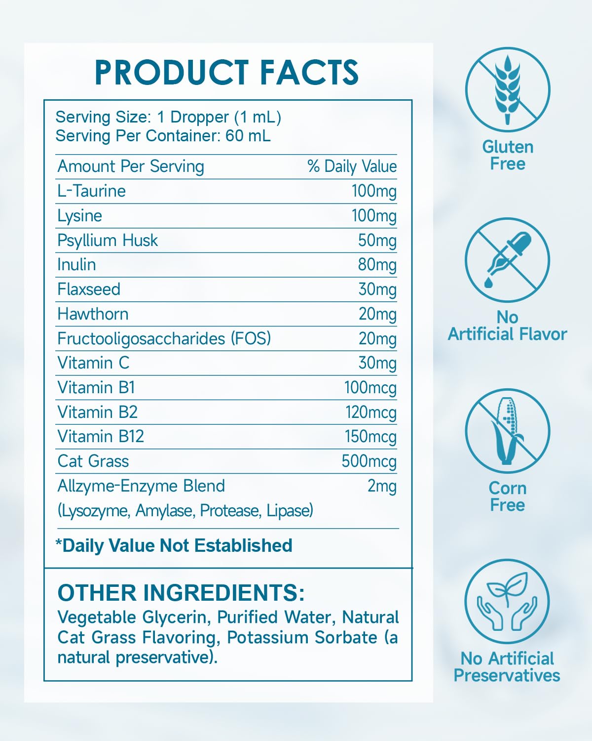 Alivio Bolas Pelo Gato - Remedio para Bolas Pelo Gatos, Salud Digestiva, Piel y Pelaje, Control Bolas Pelo Gatos con Probióticos, Fibra, Lisina, Vitaminas, Tratamiento para Bolas Pelo Gato - 60 ml