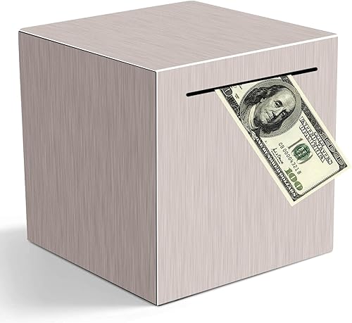 Alcancía para adultos debe romperse para abrir, caja de seguridad para niños, solo puede salvar la alcancía que no se puede sacar (plata, 7.5)