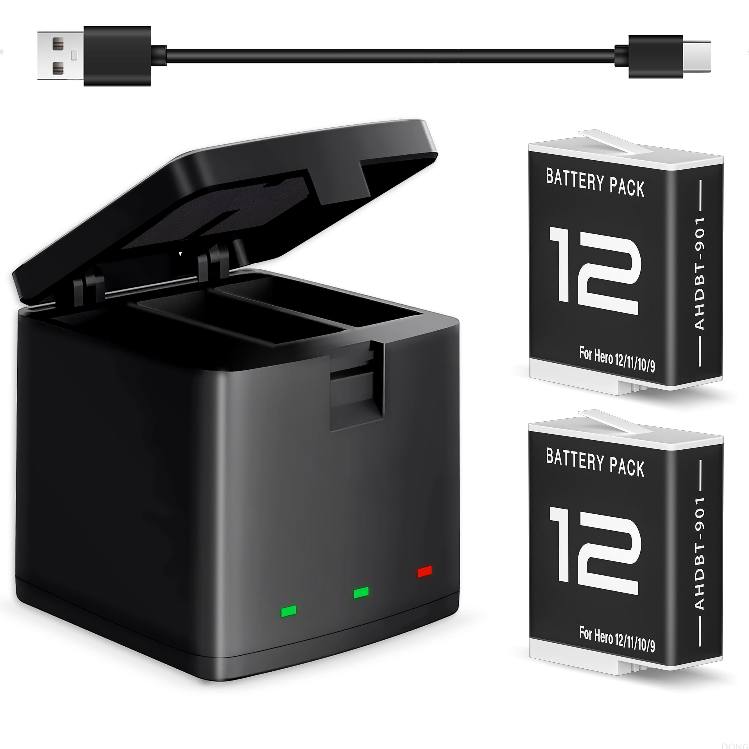 Amazon.com : 2 Pack Hero 12 Battery for Gopro Hero 12 Black Camera 