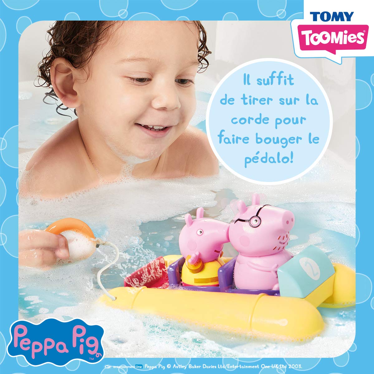 Tomy Toomies Peppa Pig Pull and Go Pedalo, Baby Bath Toys, Kids Bath Toys for Water Play, Fun Bath Accessories for Babies & Toddlers, Suitable for 18 Months, 2, 3 & 4 Year Olds