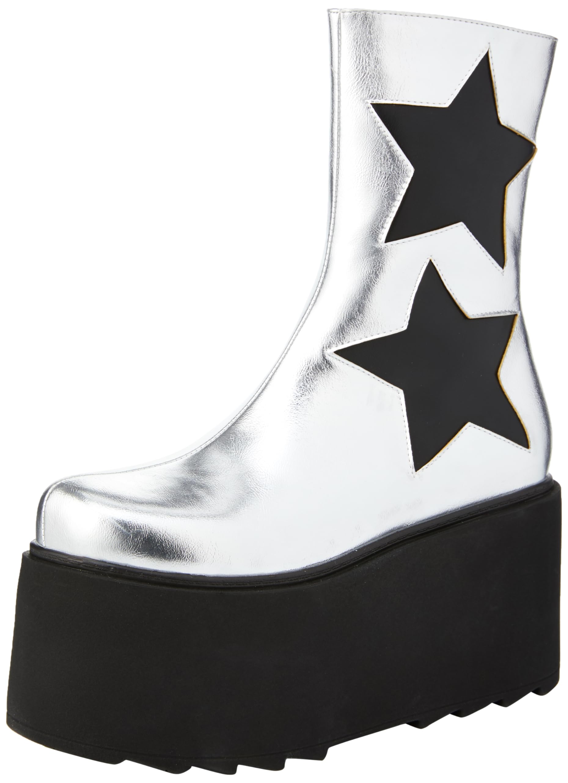 Lamoda Women's Silver Big Shot Chunky Platform Ankle Boots Stylish Comfortable - Uk4