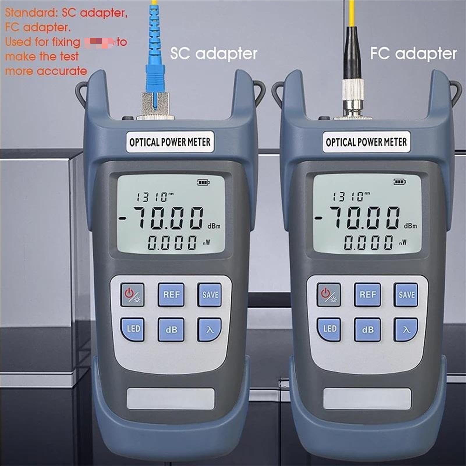 Medidor de potencia óptica FTTH (OPM -70 ~+10 dBm) y localizador visual fallos (30/1/10/20/50 mw VFL). Kit herramientas para prueba(-70~+10dBm and 20mW VFL)