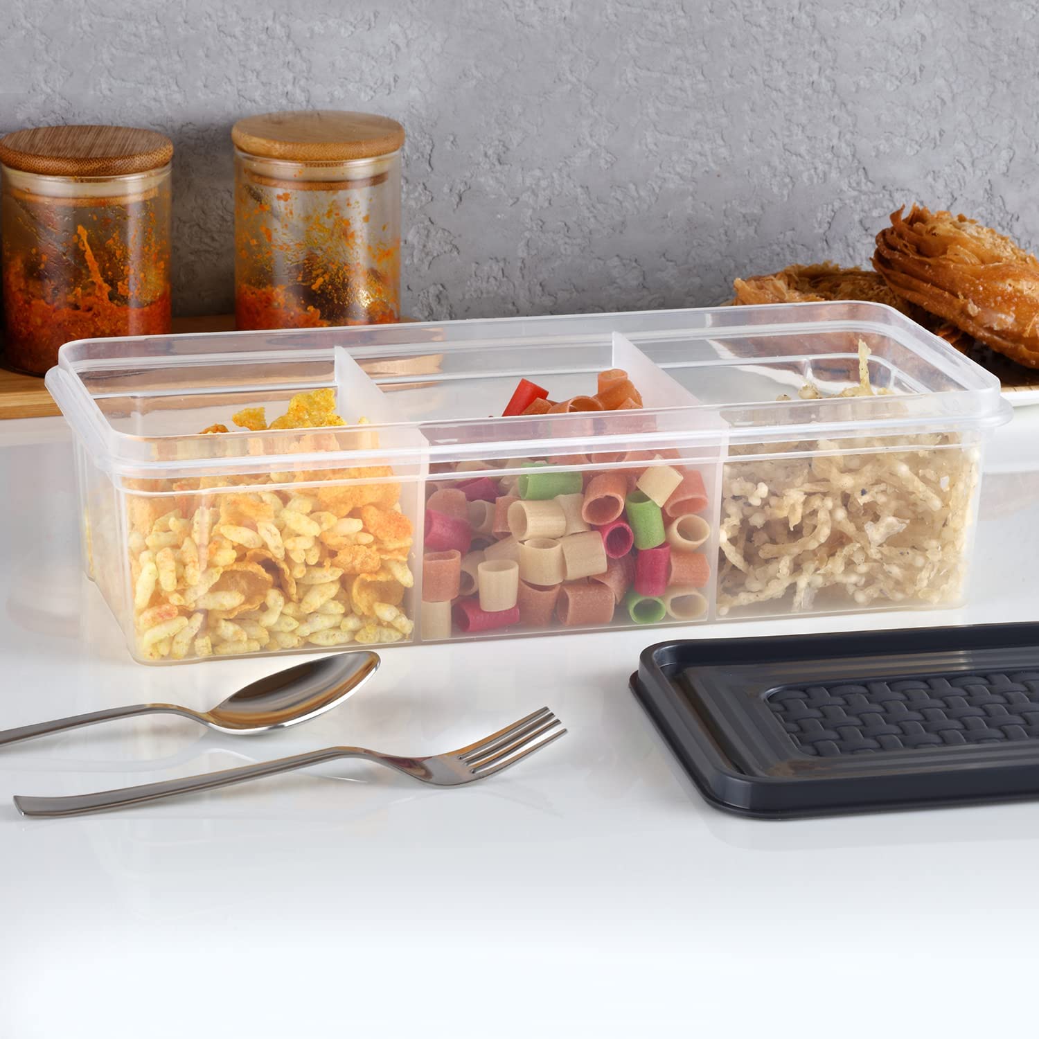 DUEWELL Fridge Organizer Gray Colander Bin Variety Pack, Fridge Storage