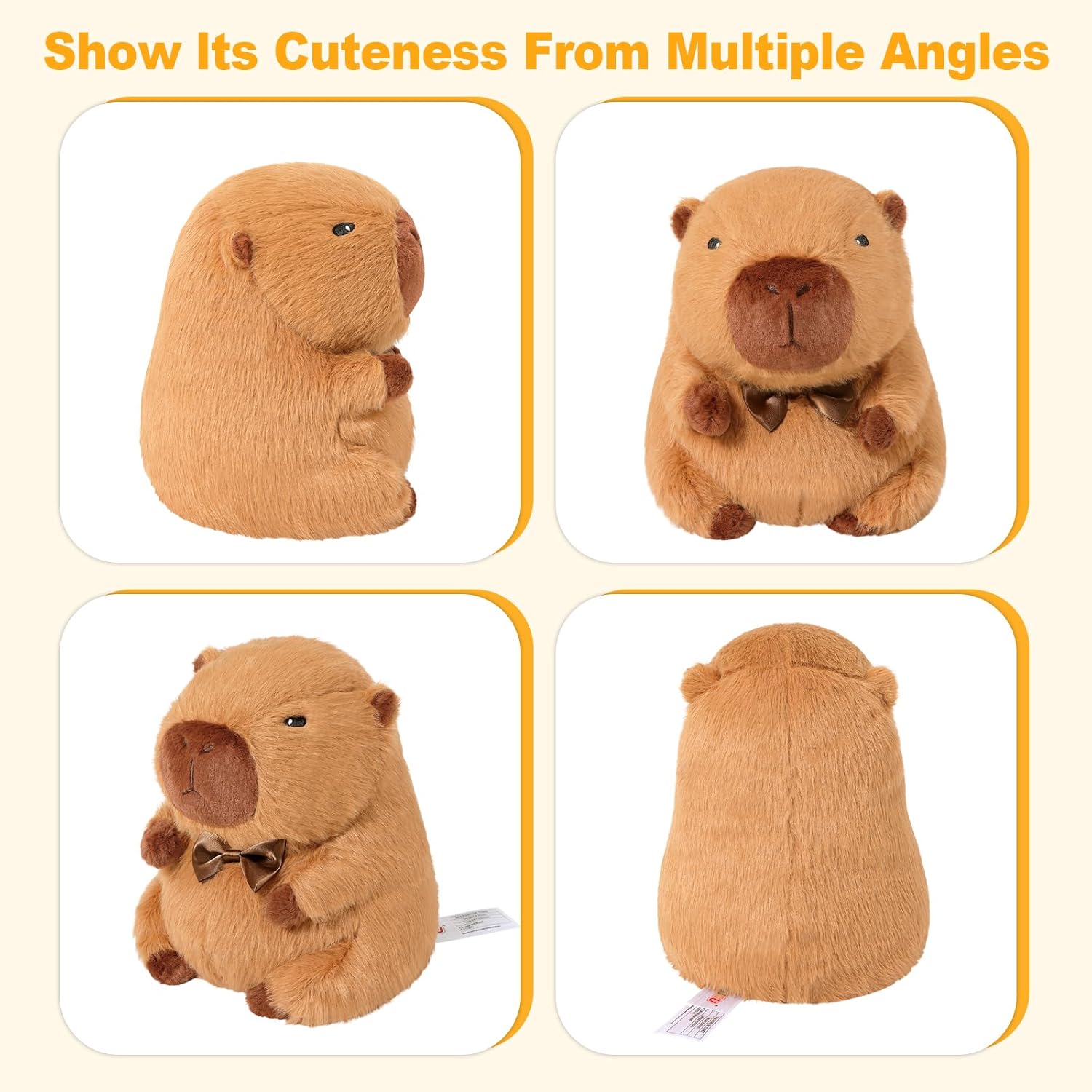 Ditucu Original Capybara Microwavable Weighted Stuffed Animal 2 Lbs Heated Capibara Plush for Warmth Comfort Period Cramps Pain Plushies Toys Gifts for Kids Dark Brown 9 inch