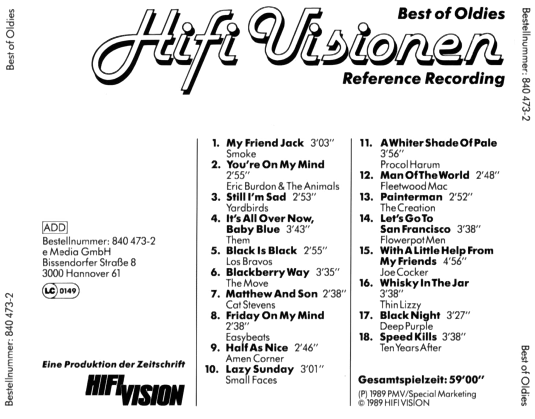 CD = HIFI VISIONEN BEST OF OLDIES = REFERENCE RECORDING