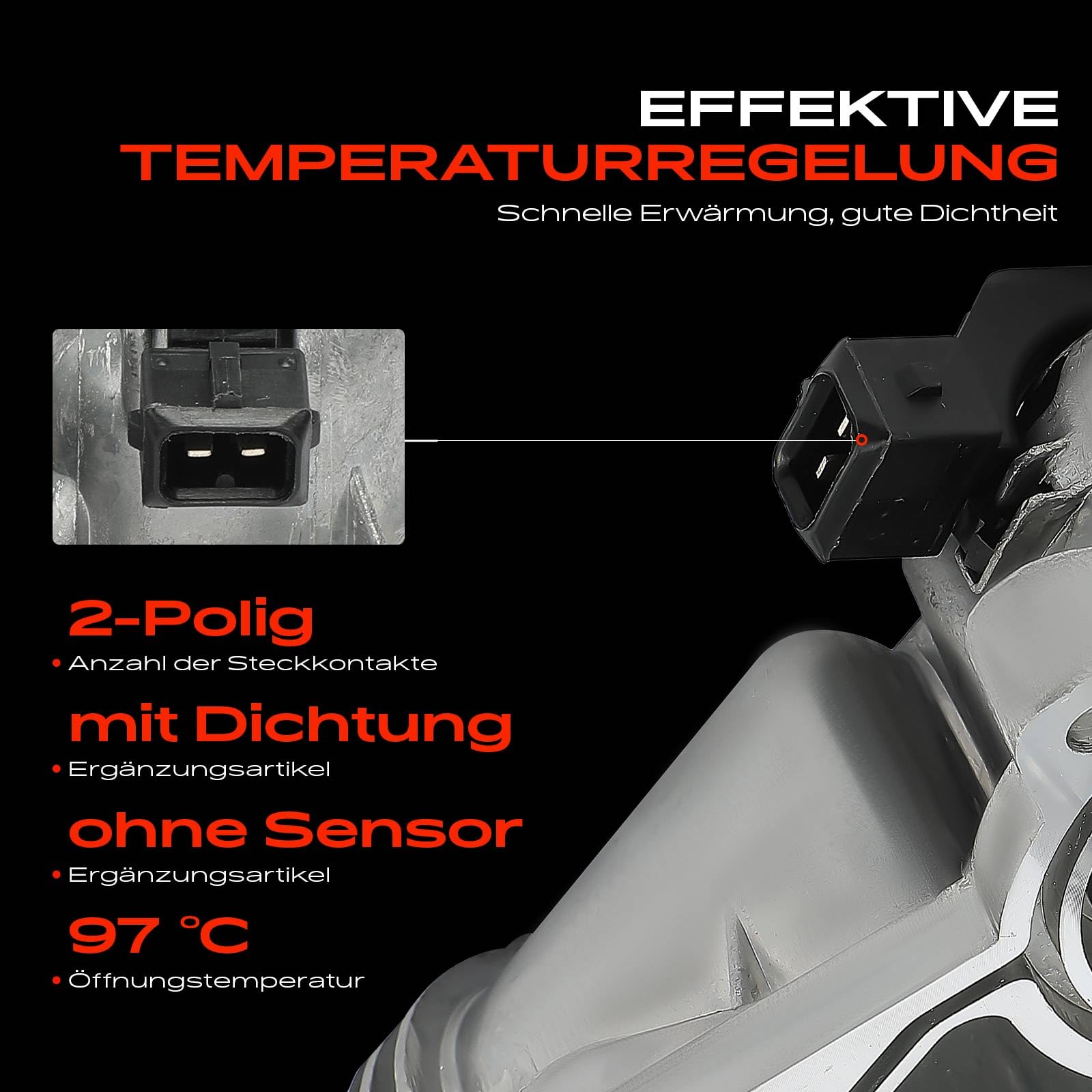 Frankberg Thermostat Kühlmittel 97°C mit Gehäuse