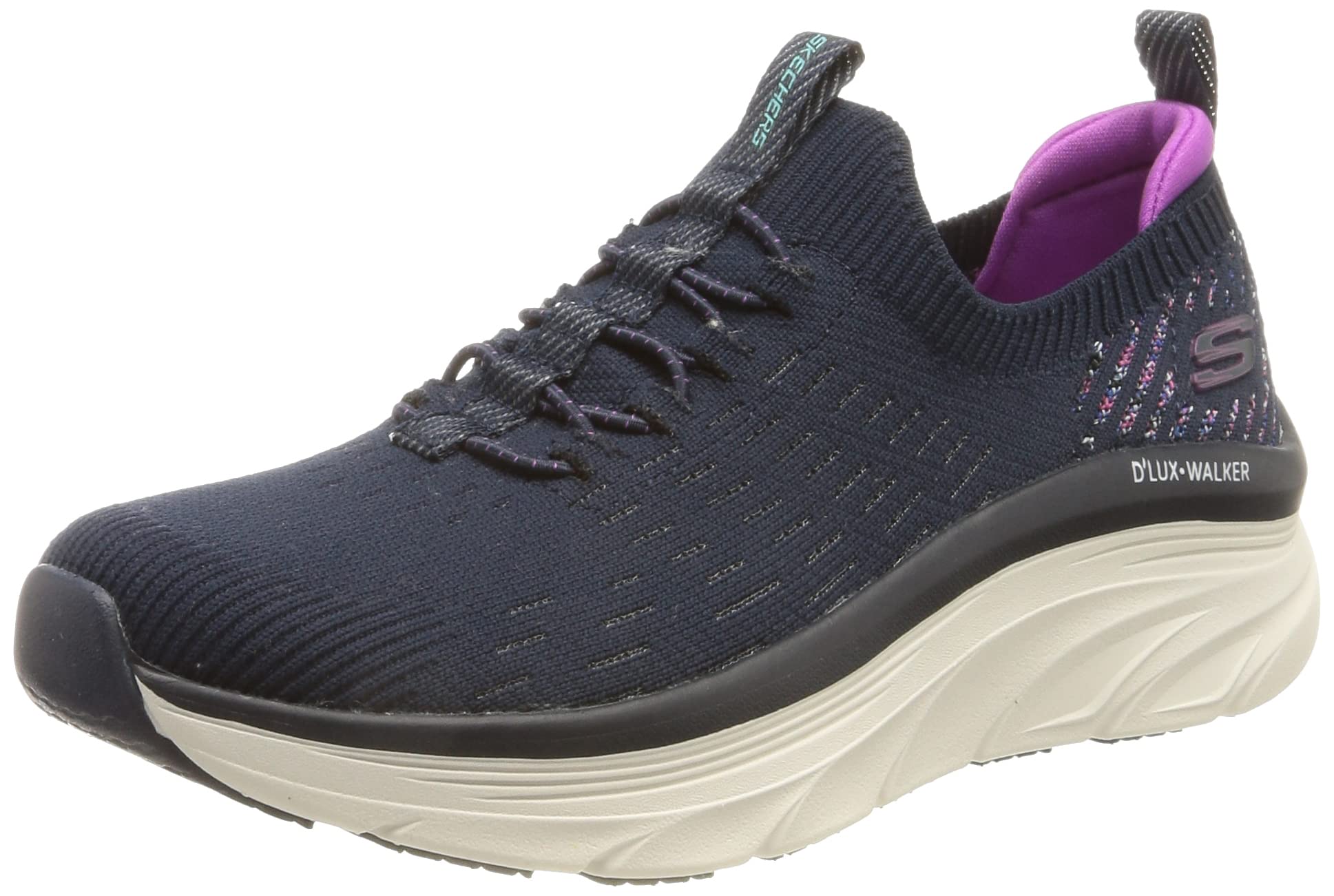 Skechers Womens DLUX Walker Navy/Purple Casual Shoe -4 UK (7 US) (149356) (B08QJPK2V9) Amazon Price History, Amazon Price Tracker