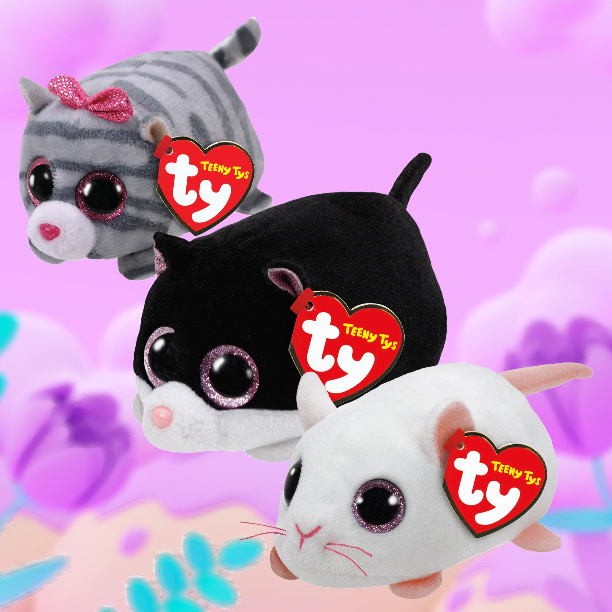 TY Cara, Anna & Cassie Teeny Multipack - Squishy Beanie Baby Soft Plush Toys - Collectible Cuddly Stuffed Teddy - Image 2