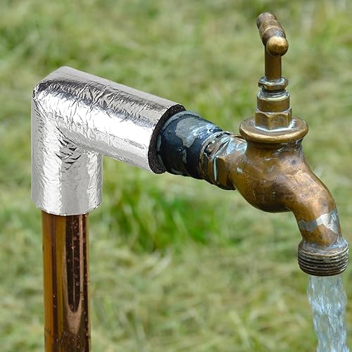 Vista 20 de Frienda Paquete de 4 tubos de espuma de aislamiento de tuberías codos de aislamiento de tubos de protección contra congelación de agua, tubo