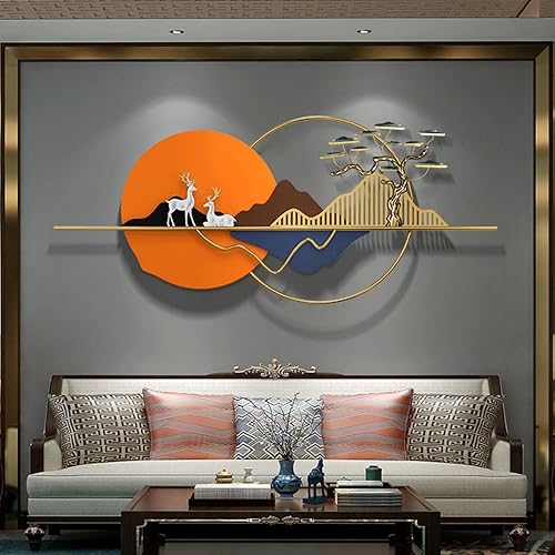 Miniatura 3 de Gran pared de metal arte natural decoración del hogar, esculturas creativas de pared de lujo hechas a mano, modernas decoraciones 3D para colgar en