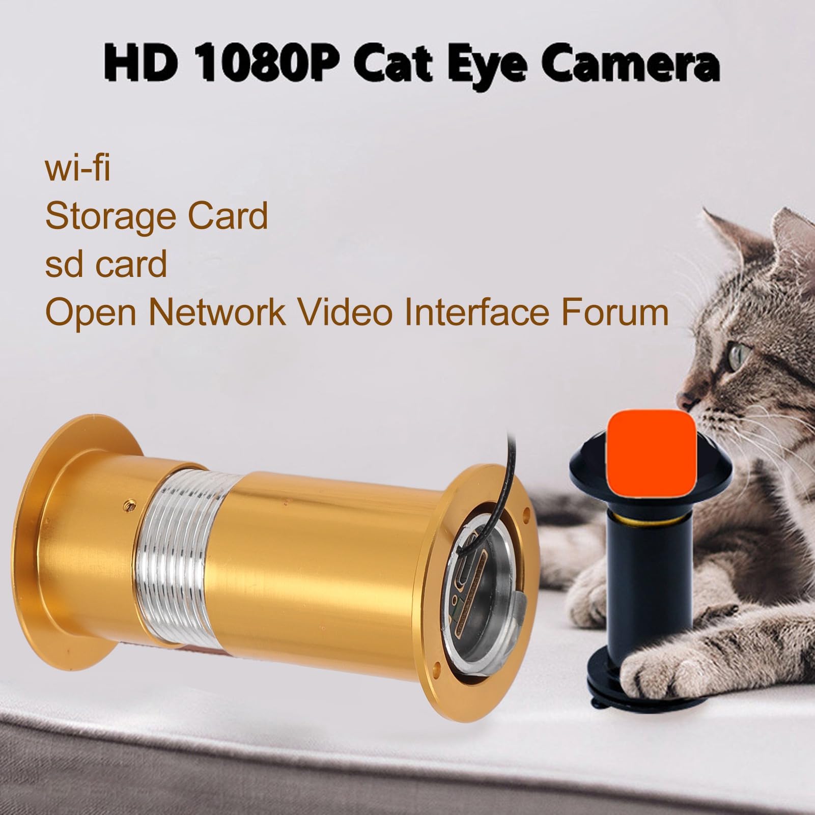Spioncino WiFi Telecamera HD 1080P, Foro per Occhi per Porta, Telecamera con APP di Controllo e Conversazione Bidirezionale, Rilevamento del Movimento