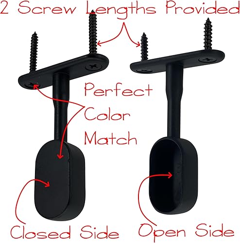 Miniatura 2 de Percha ovalada para barra de armario  Negro  Paquete de 2