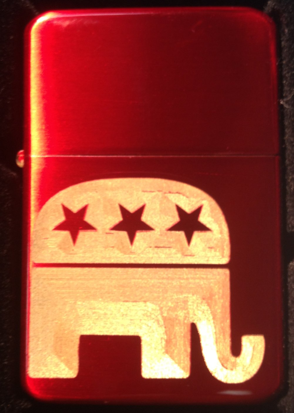 Vector KGM Thunderbird Custom Lighter - Republican Logo Elephant Vintage Red Candy Apple Rare!