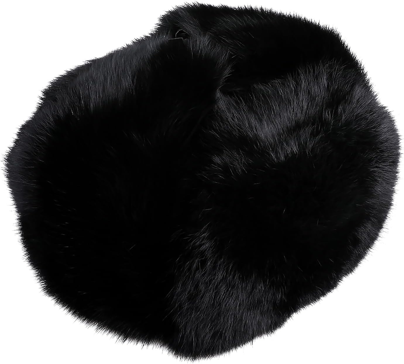 Mens Winter 100% Real Rabbit Fur Trapper Hat, Russian Ushanka Aviator Hat with Earflaps