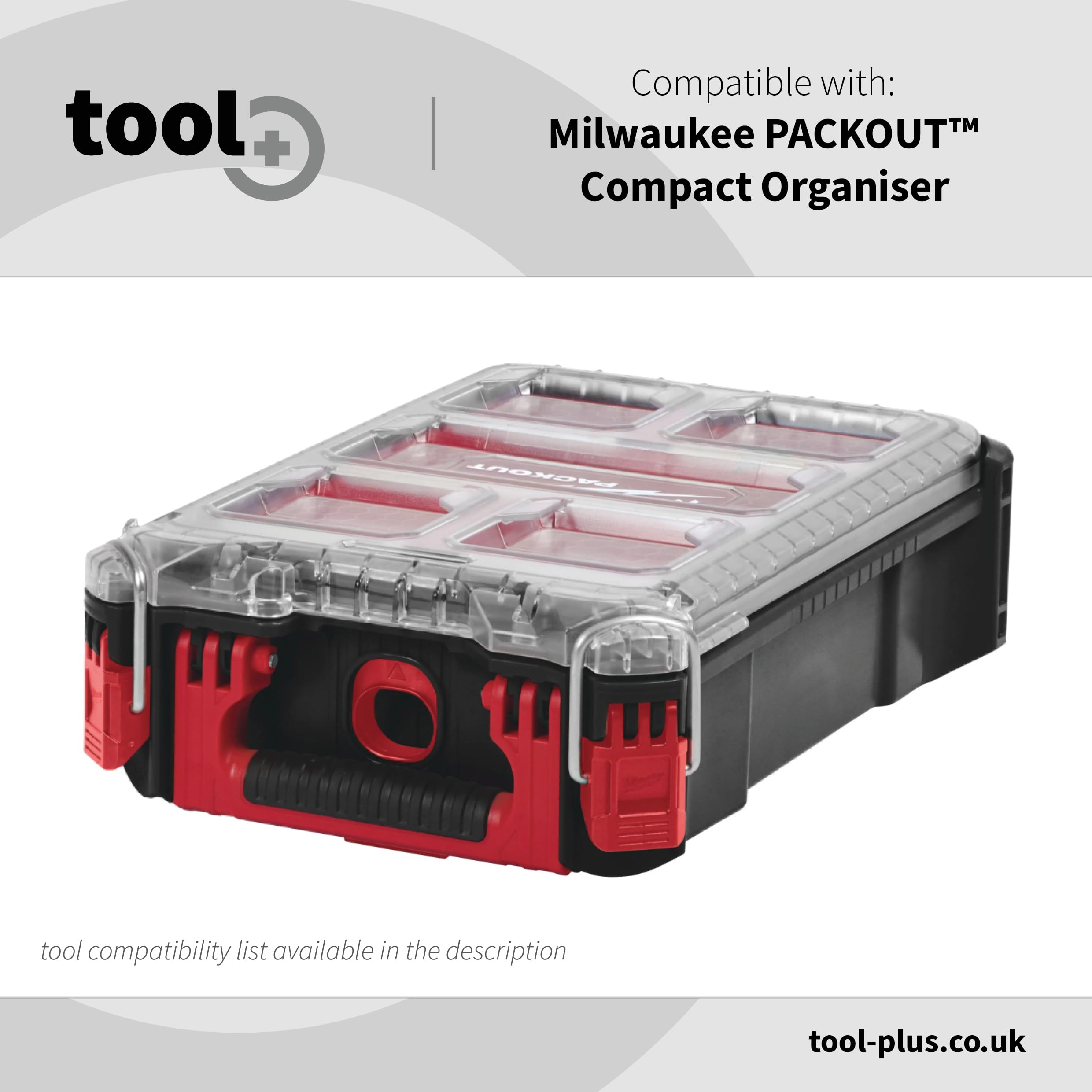 Taca na wkładkę kompatybilna z Milwaukee M18 Combi Drill FPD3, 2903-20, 2904-20 i PACKOUT Kompaktowy organizer (czarny, tacki na wiertła i płytki organizer)