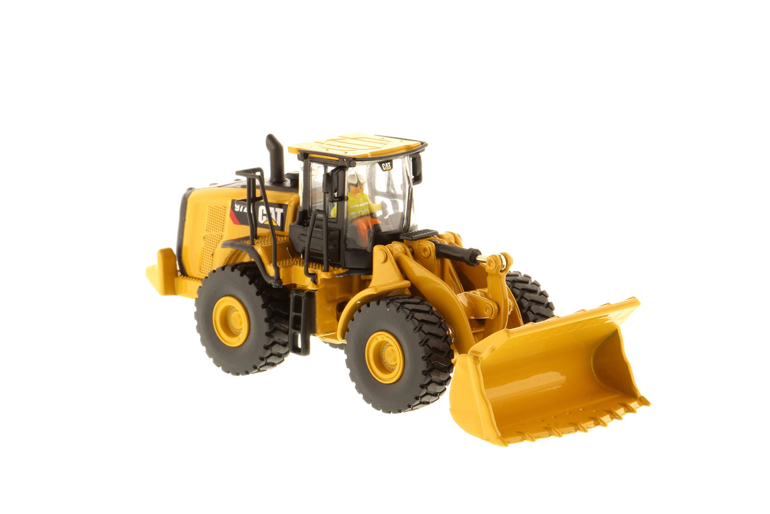 Diecast Masters 1:87 Scale Caterpillar 972M Wheel Loader with Log Fork, Yellow, Large